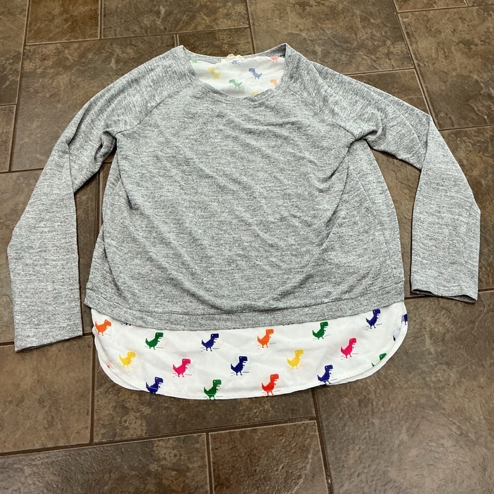 🥵 Gray Dinosaur Print Hem